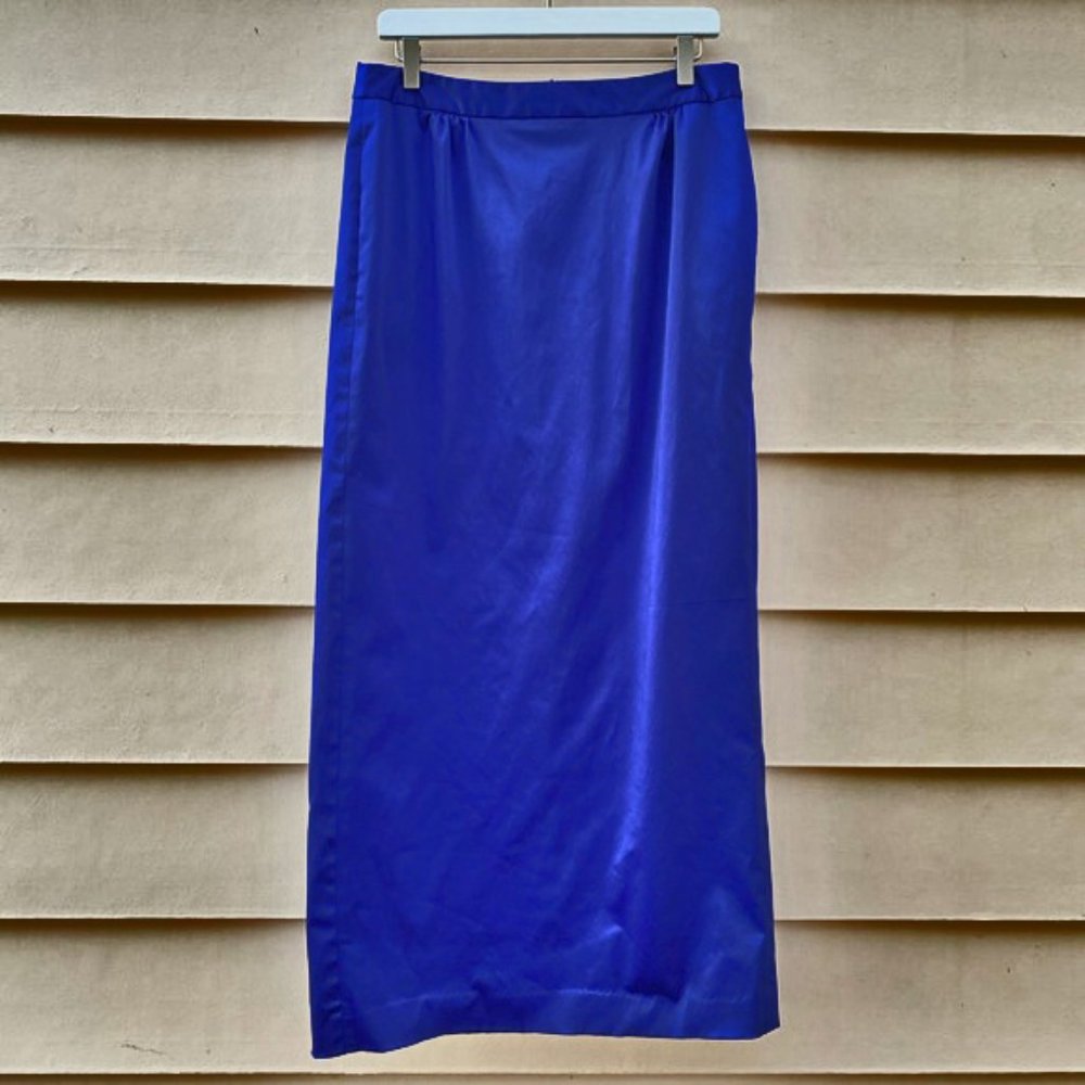 NWOT Talbots Royal Blue Long Silk Skirt